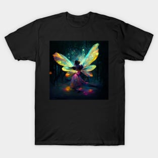 shiny fairy dancing through magic forest T-Shirt